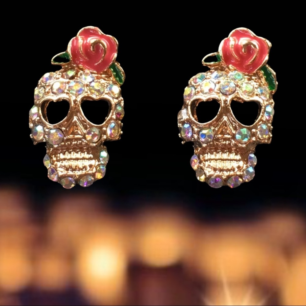 Candy Skull Stud Earrings